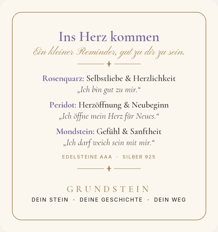 Armband-Karte „Ins Herz kommen“