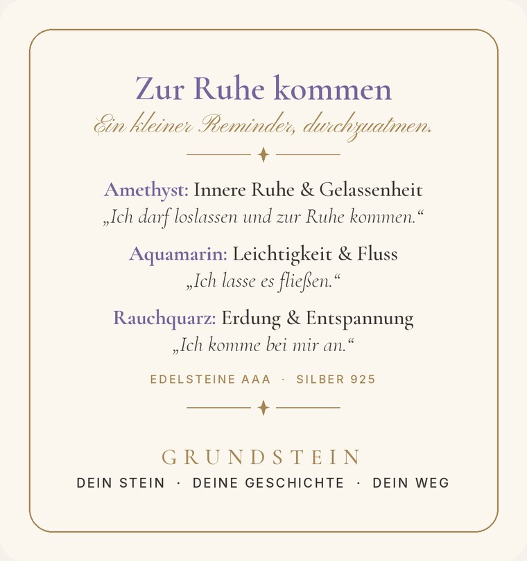 Armband-Karte „Zur Ruhe kommen“